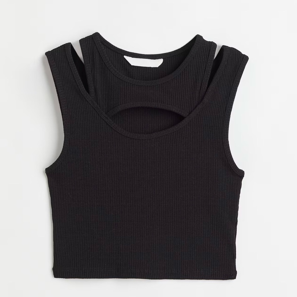 NWT H&M Double-Layered Ribbed Crop Top